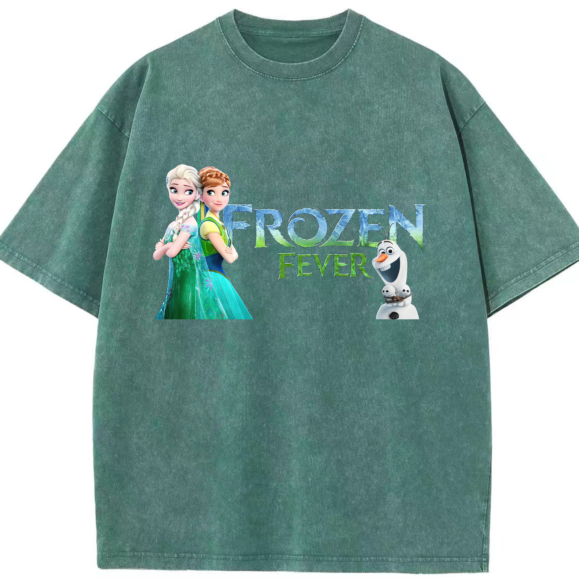 （画像用） アナと雪の女王 アンナ エルサ Frozen Anna Elsa 綿100% ヴィンテージ風 半袖Tシャツ（フロントプリント）